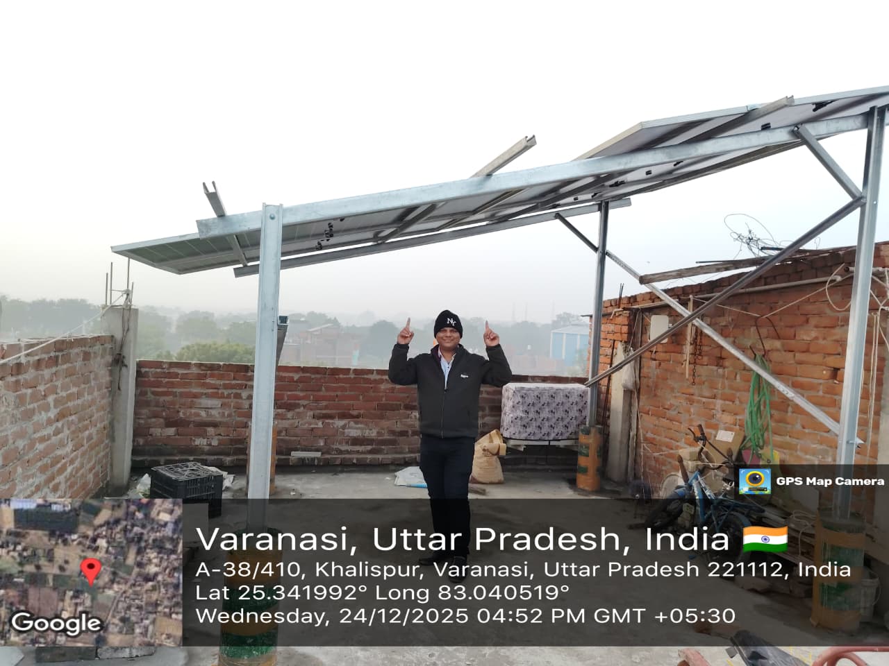 3Kw On grid Solar Site at Varanasi